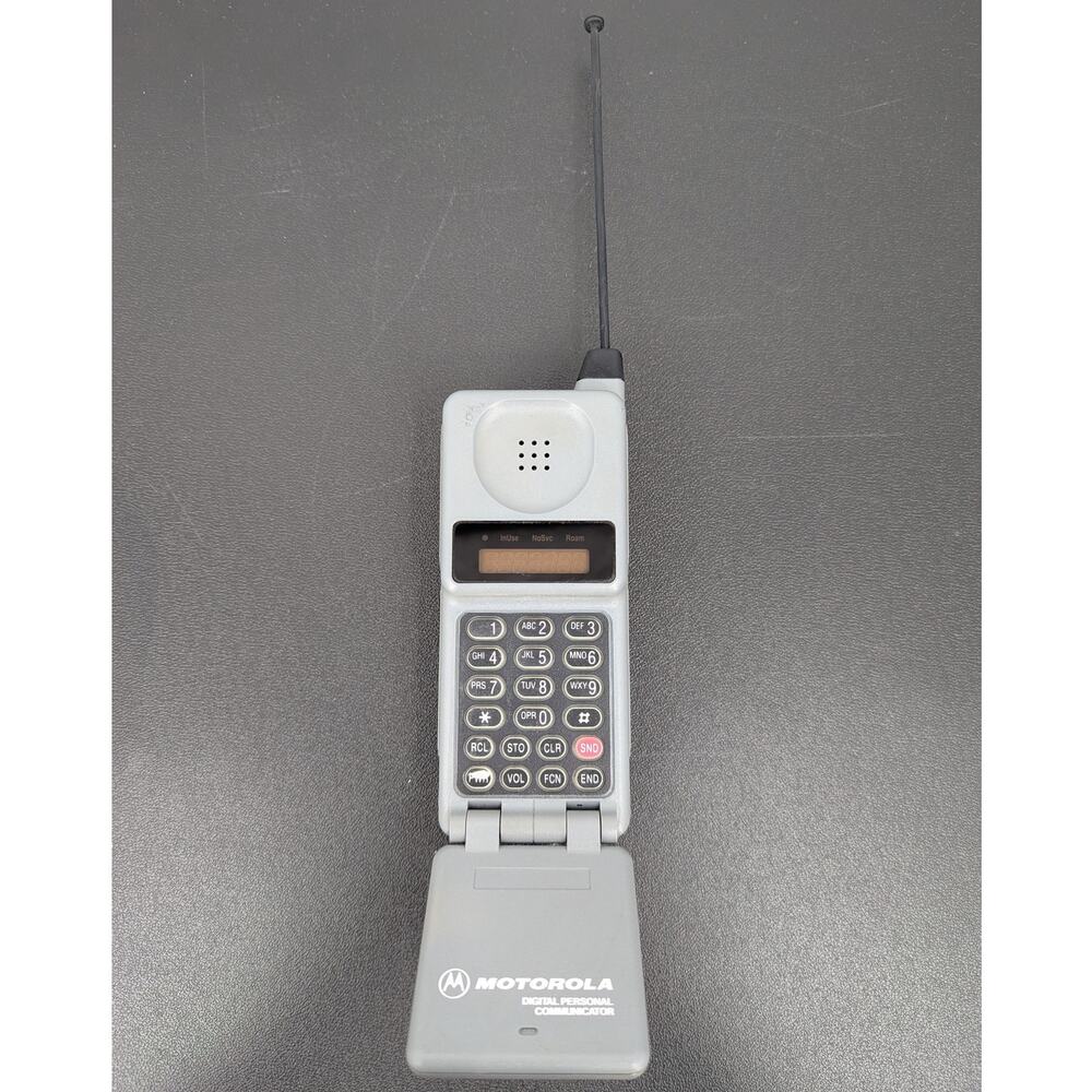 Motorola Digital Personal Communicator CellularOne Vintage 90s Flip Phone Gray